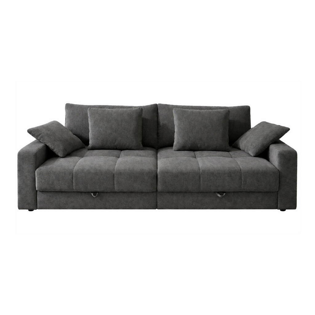luma-home VELKÁ POHOVKA se 2 úložnými prostory, spousta úložného prostoru, 274 × 113 × 84 cm (Š×H×V), ležecká plocha 103 × 241 cm, šedá ženilka / 1524