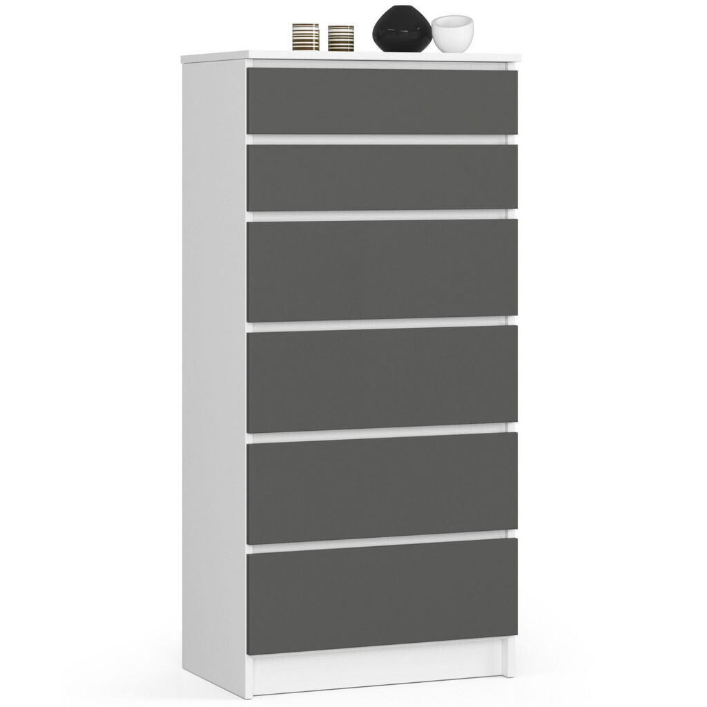 RAUMHIRSCH FURNITURE KOMODA bílá, grafitově šedá 130/60/40