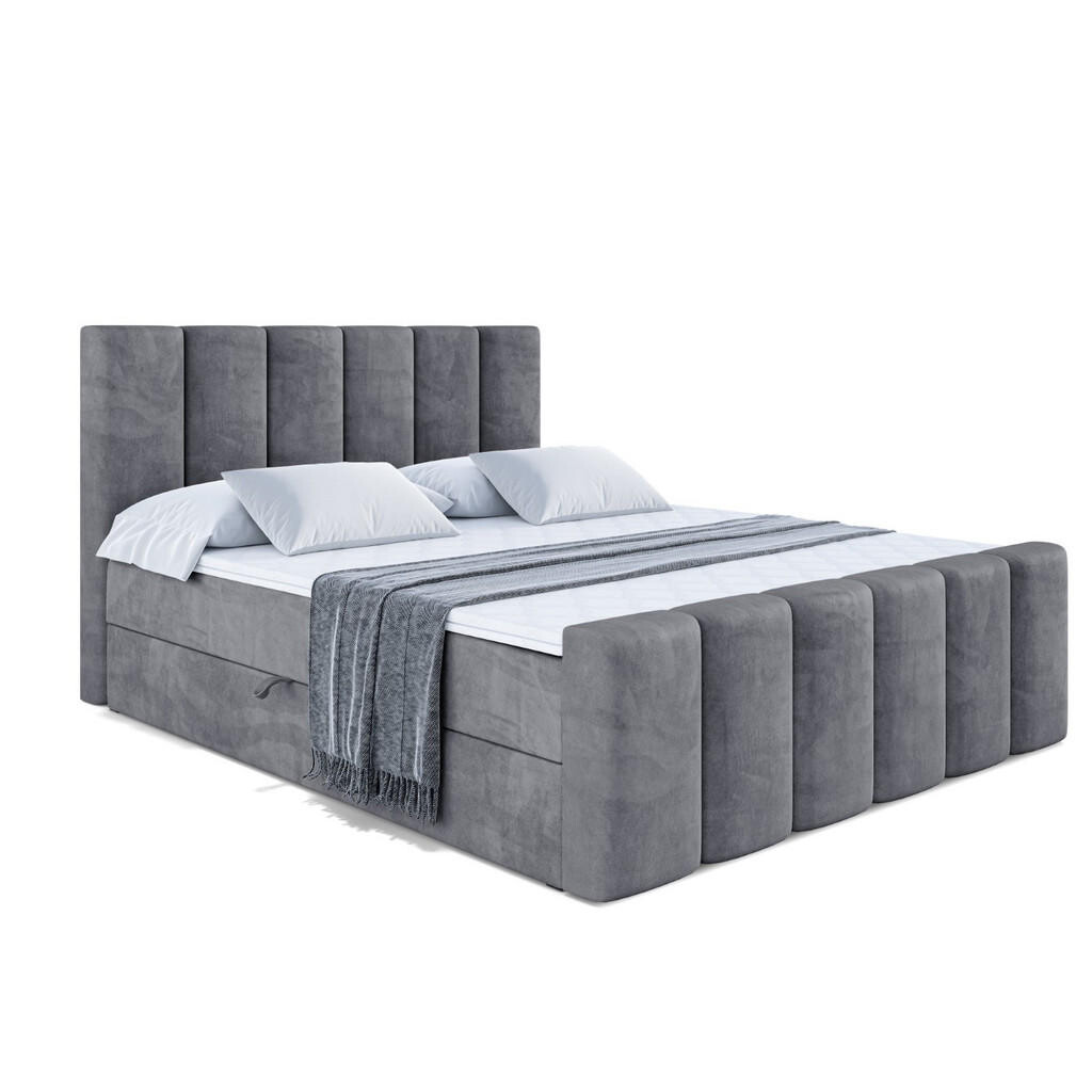 ALTDECOR AMERICKÁ postel BOXI1-Z – 180 × 200 cm – H3 – tmavě šedá