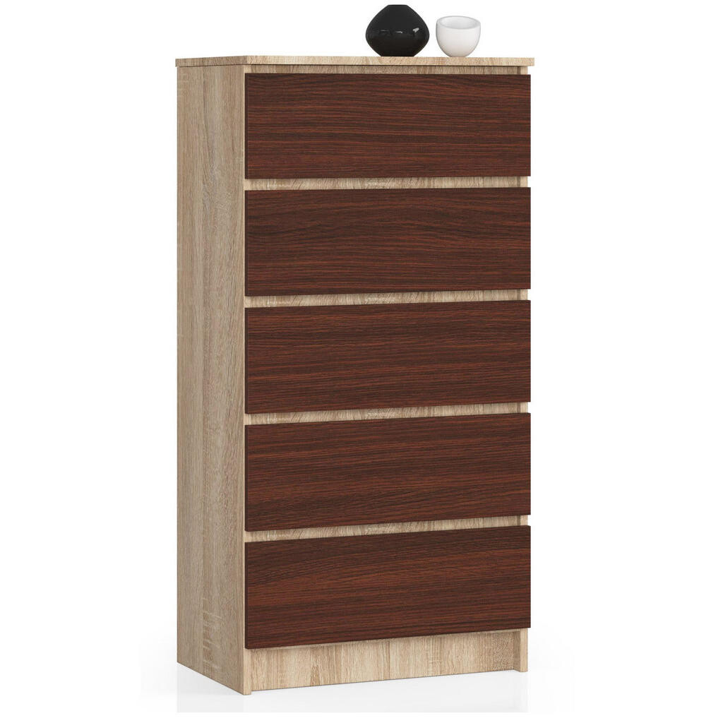RAUMHIRSCH FURNITURE KOMODA dub Sonoma, tmavě hnědá 121/60/40