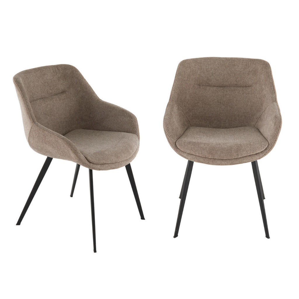 Signature SADA 2 mostních židlí z taupe látky, šířka 64 cm - COLOMBE