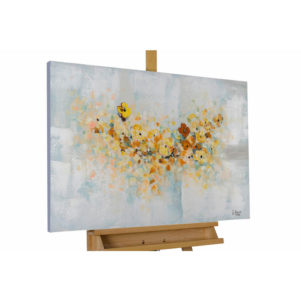 KUNSTLOFT RUČNĚ MALOVANÝ AKRYLOVÝ OBRAZ MODRÝ/ŽLUTÝ, 90/60 CM