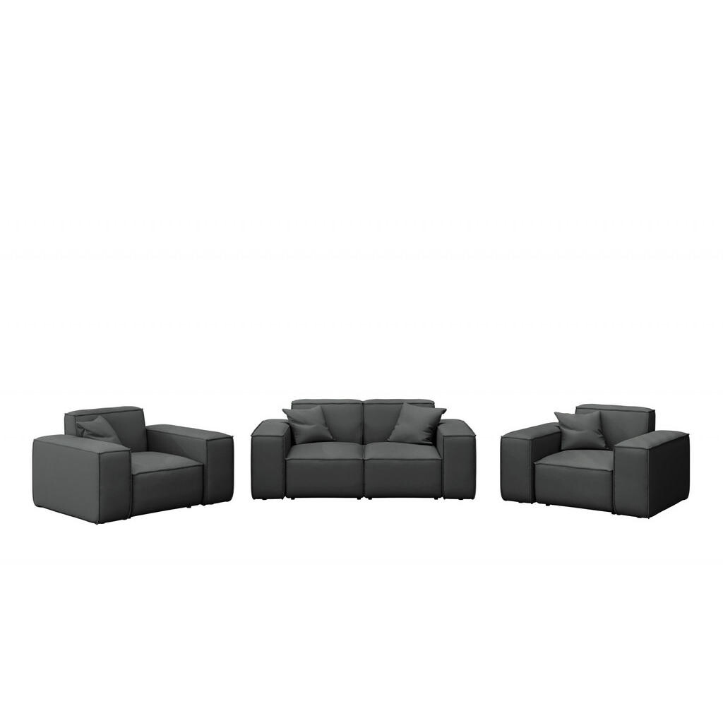 Kaiser Möbel ZAHRADNÍ SEDACÍ SOUPRAVA 2+1+1 MALIBU tkanina Odyssey Antracitová