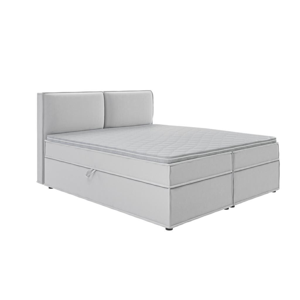 S-Style POSTEL BOXSPRING 180/200 cm Eclipse ze stříbrného mikrovlákna