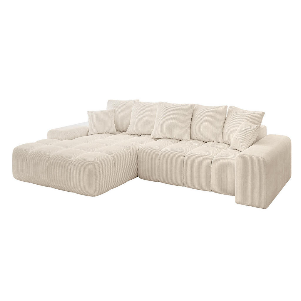 ALTDECOR ROHOVÁ SEDACÍ SOUPRAVA s otomanem vlevo ENSI-L – 267 x 164 x 69 cm, béžová