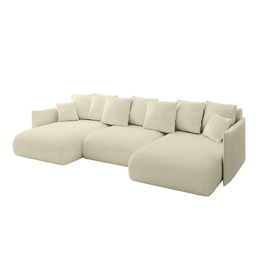 ALTDECOR SEDACÍ SOUPRAVA s funkcí lůžka a úložným prostorem pod postelí ONESK-U 317x177x72 béžová buklé