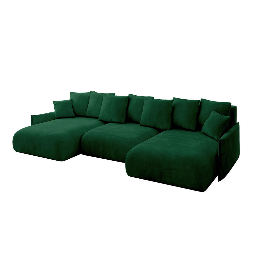 ALTDECOR SEDACÍ SOUPRAVA s funkcí lůžka a úložným prostorem pod postelí ONESK-U-v1 317x177x72 Zelený velur