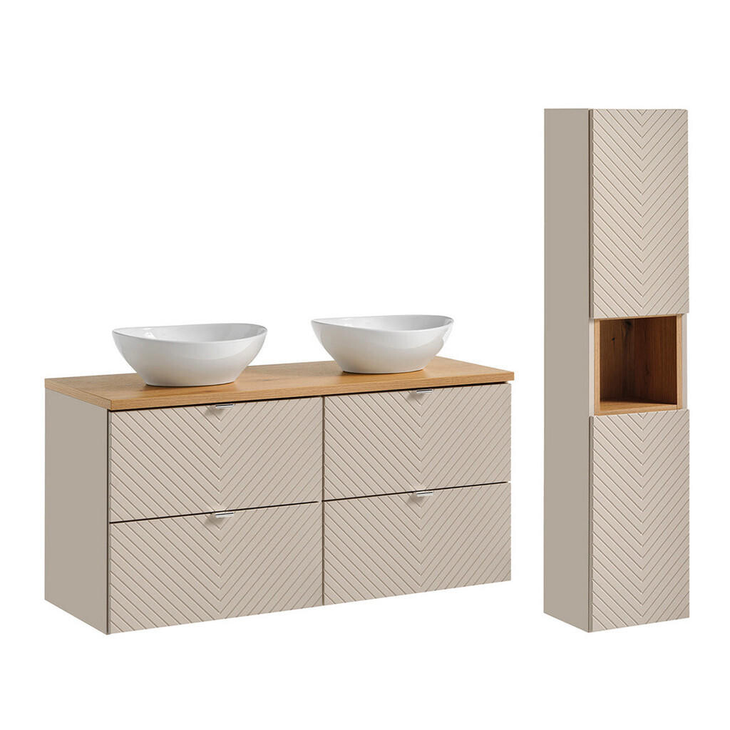 Petits-meubles KOUPELNOVÝ NÁBYTEK 120.4cm Manoa 2er-Set Kašmír