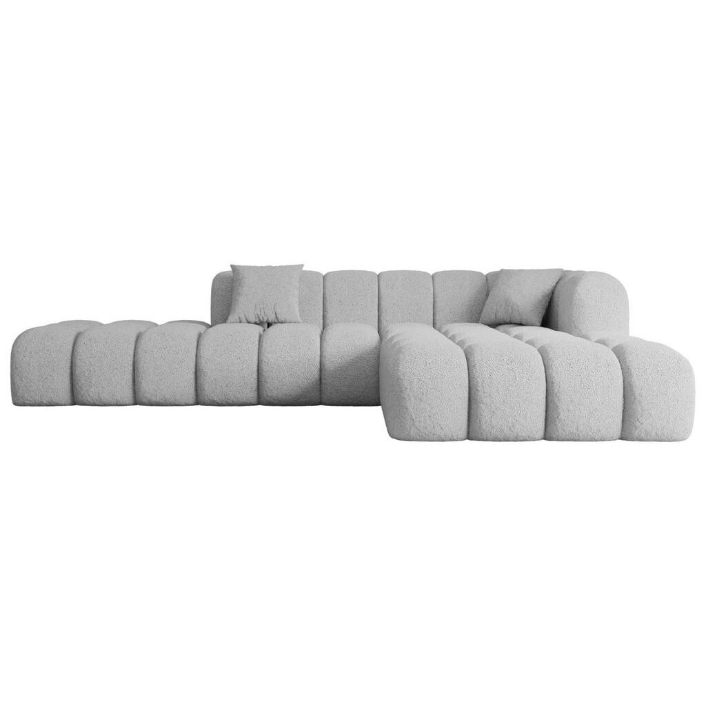 ALTDECOR ROHOVÁ SEDACÍ SOUPRAVA s otomanem vpravo OLEA-L2 – 289 × 176 × 71 cm světle šedá