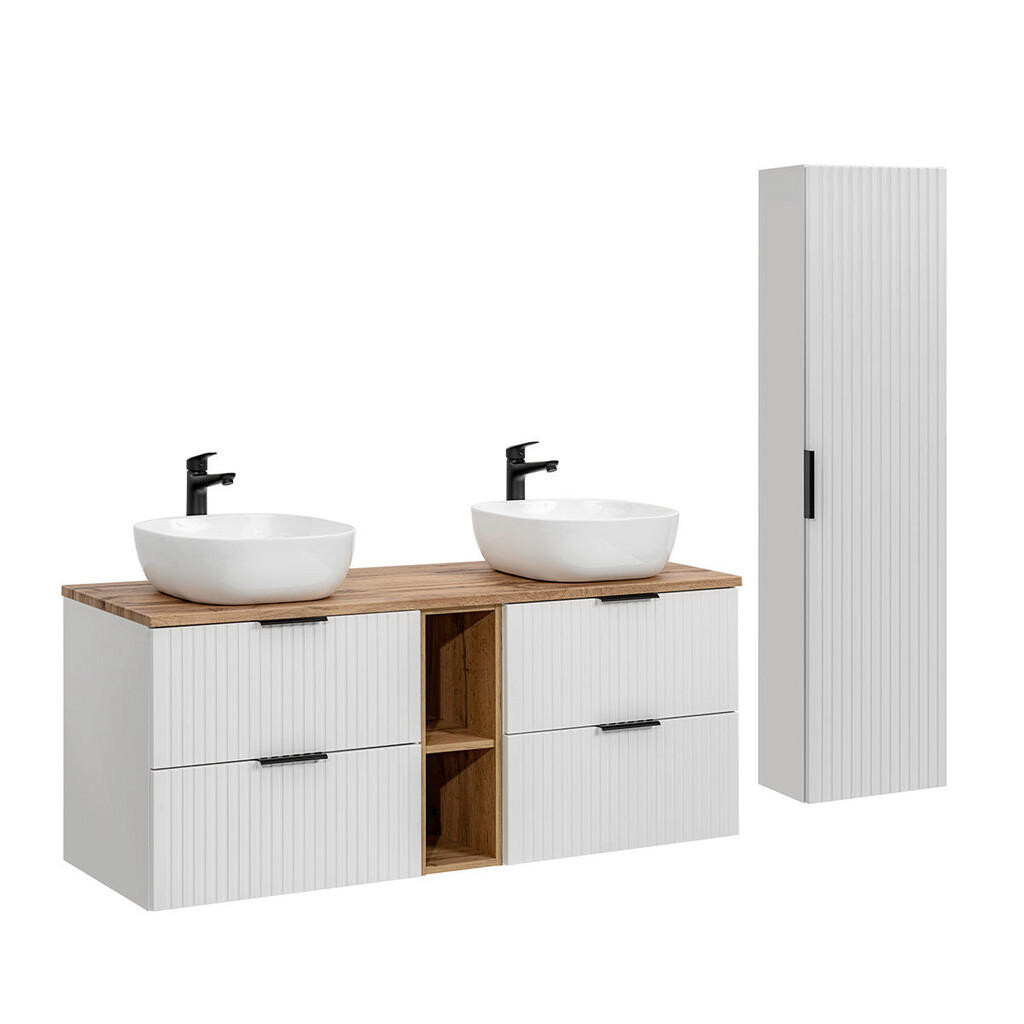 Petits-meubles KOUPELNOVÝ NÁBYTEK 140.8cm Adriel 2er-Set Bílá