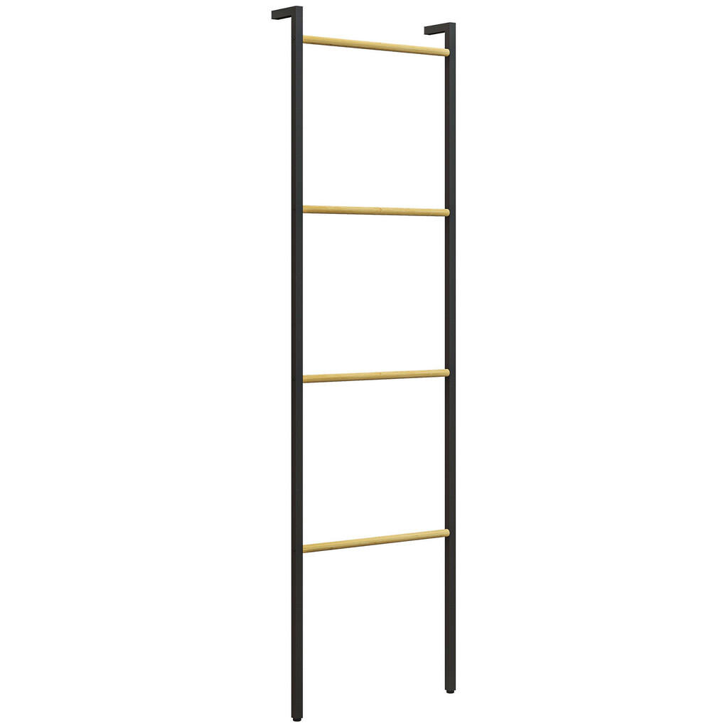 HOMCOM VĚŠÁK NA RUČNÍKY, 49 x 167,5 cm Věšák na ručníky se 4 tyčemi, ocel, černý