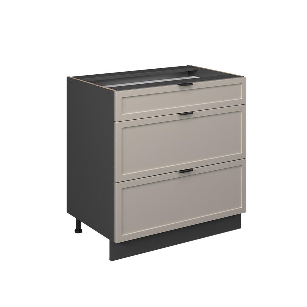 Vicco SPODNÍ SKŘÍŇKA KUCHYŇSKÉ LINKY Fame-Line GreyBeige 80 cm se 3 zásuvkami, bez pracovní desky