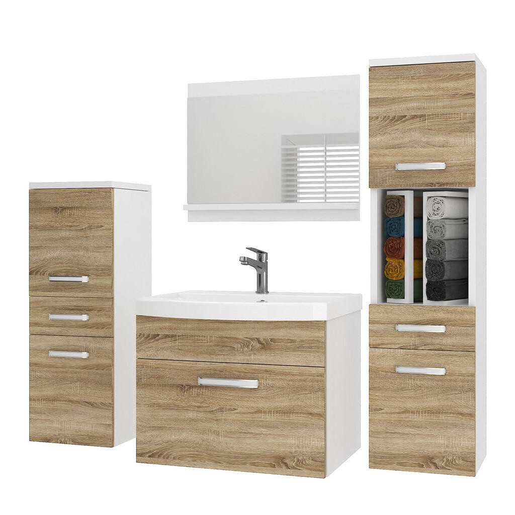 B BELINI GROUP KOUPELNOVÝ NÁBYTEK Koupelnová SADA PRI M5, Dub Sonoma matný, 120 cm