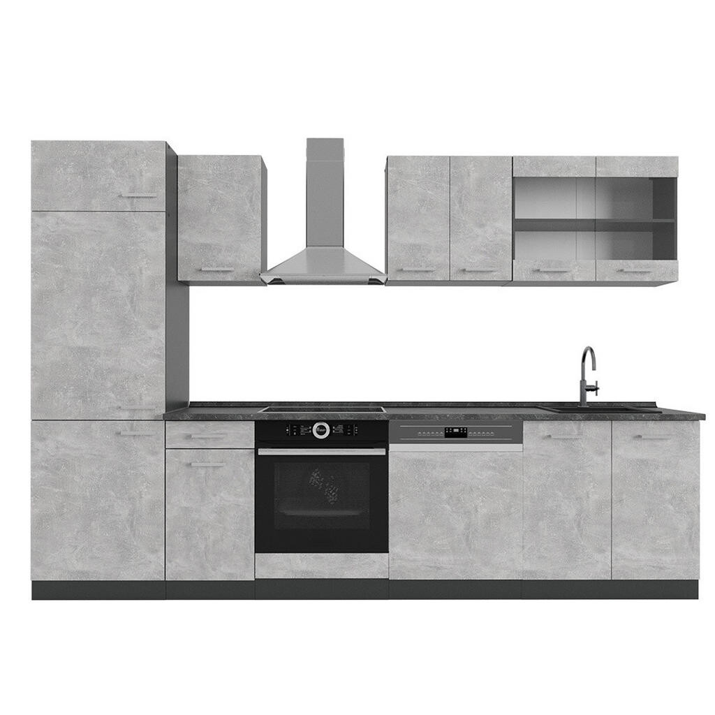 Vicco KUCHYŇSKÝ KOUT R-Line Beton/antracit 300 cm , PD Antracit