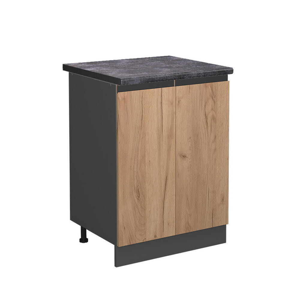 Vicco SPODNÍ SKŘÍŇKA KUCHYŇSKÉ LINKY R-Line Zlatý mocný dub 60 cm , PD Antracit