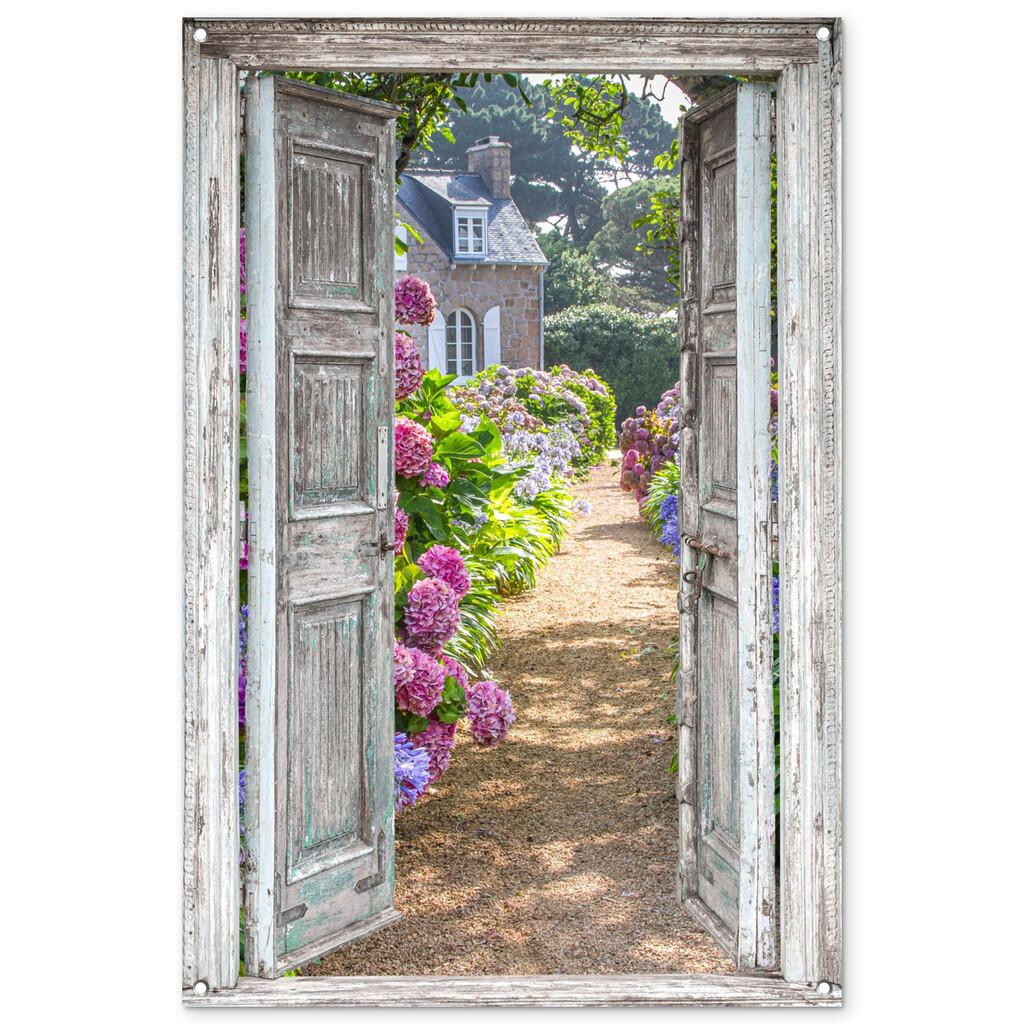 OnlyWow ZAHRADNÍ PLAKÁT Průhledné - Hortenzie - Květiny 80x120 cm