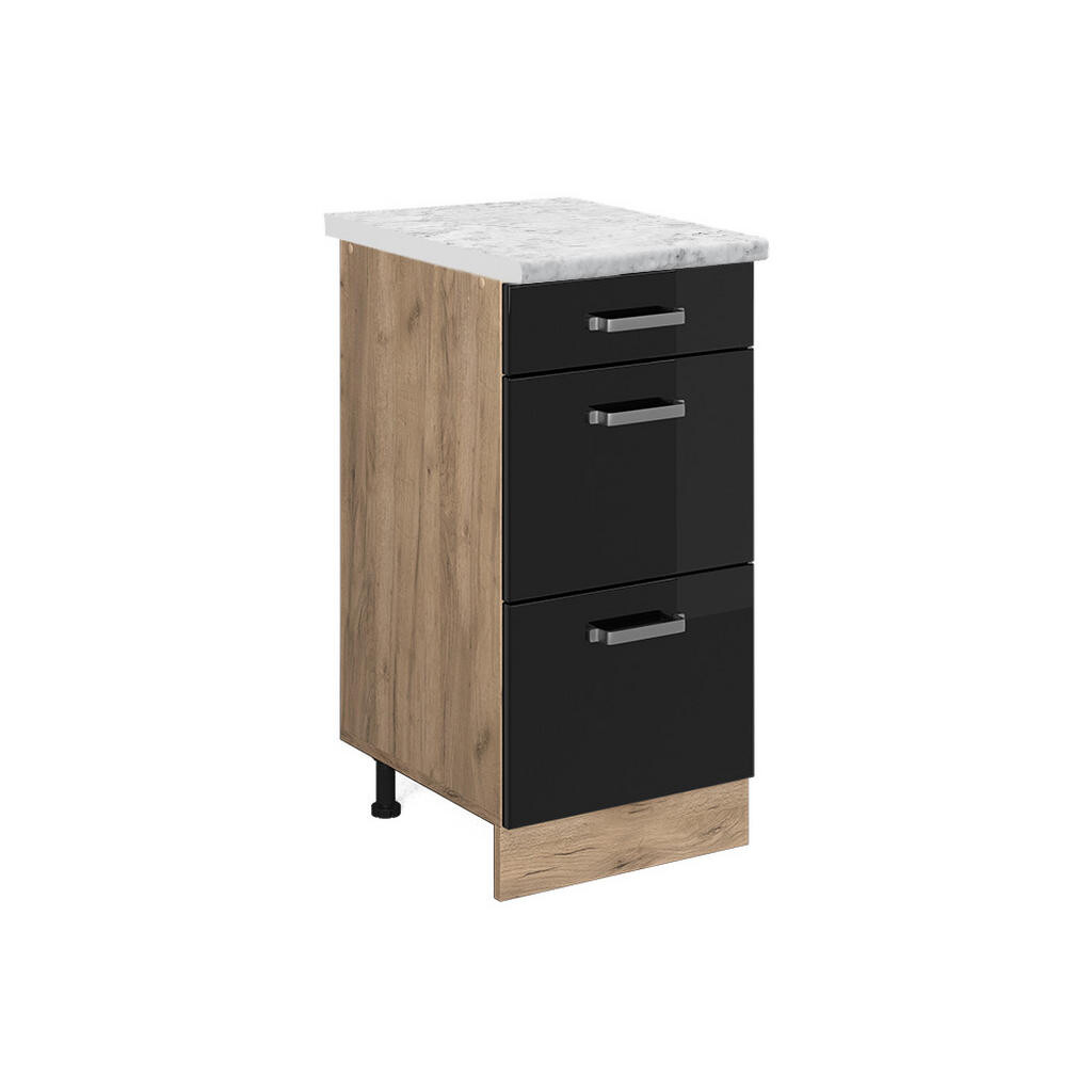 Vicco SPODNÍ SKŘÍŇKA KUCHYŇSKÉ LINKY R-Line Černý vysoký lesk 40 cm PD Mramor