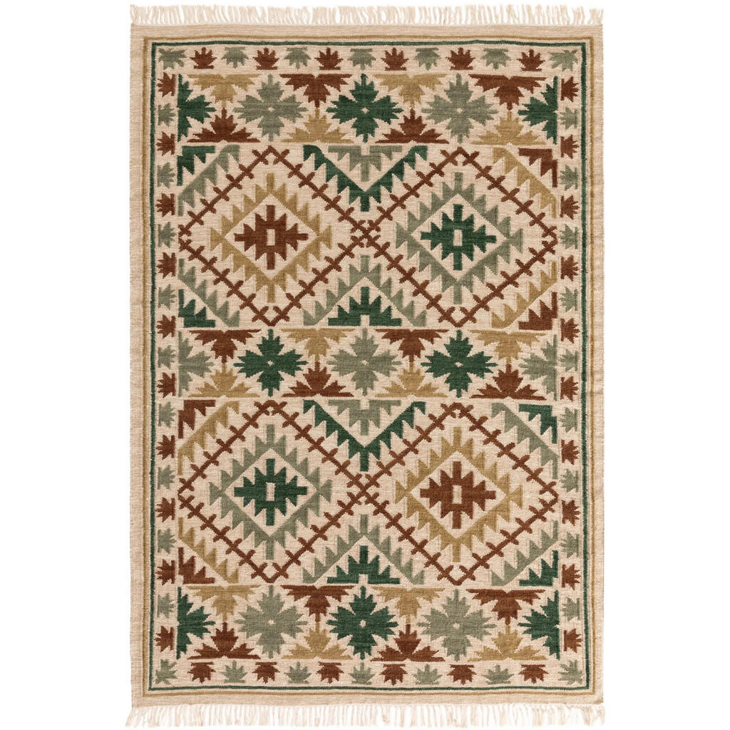 benuta Pure RUČNÍ tkaný kilim Zohra Zelená 120x170 cm
