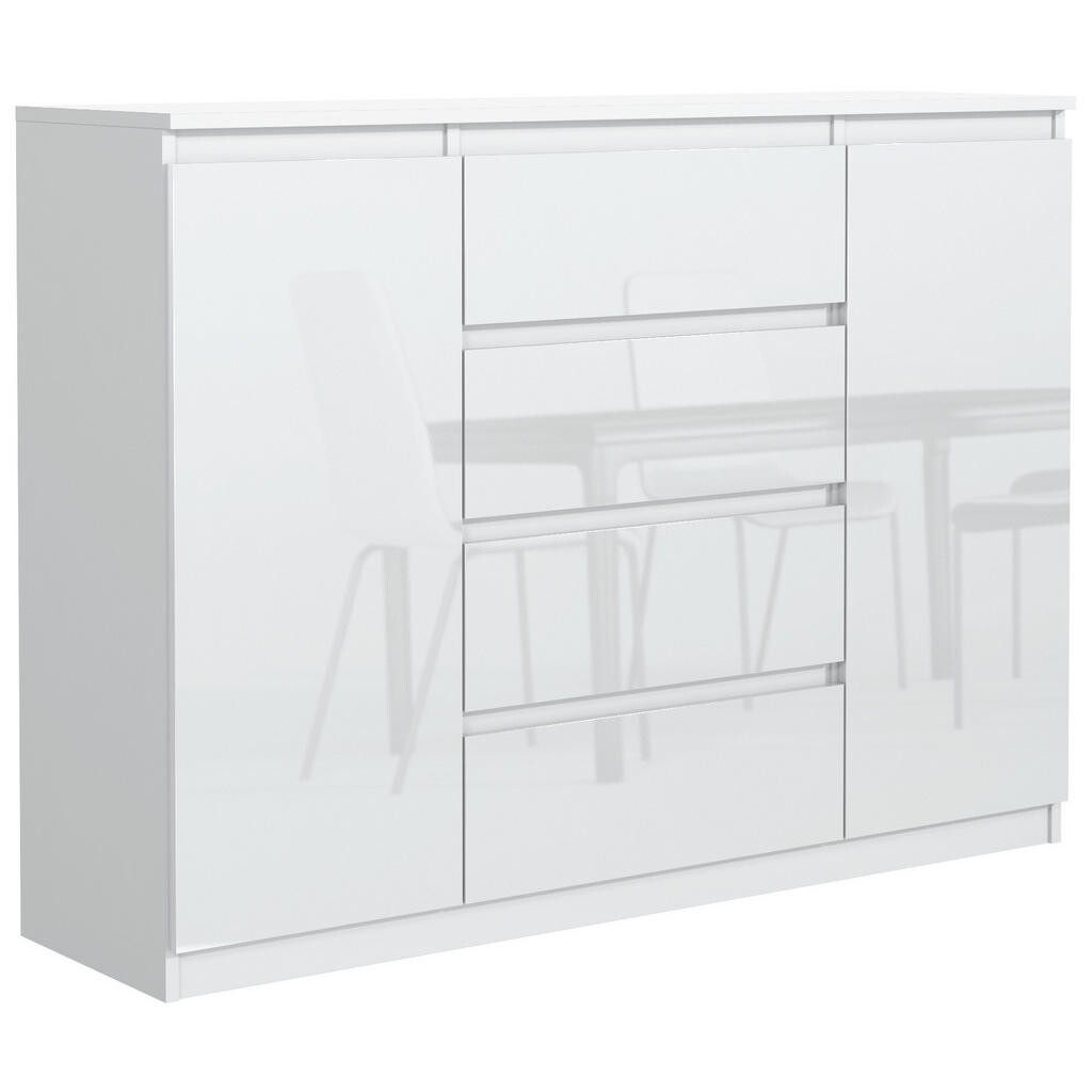 RAUMHIRSCH FURNITURE KOMODA bílá, lesklá 120/102/39