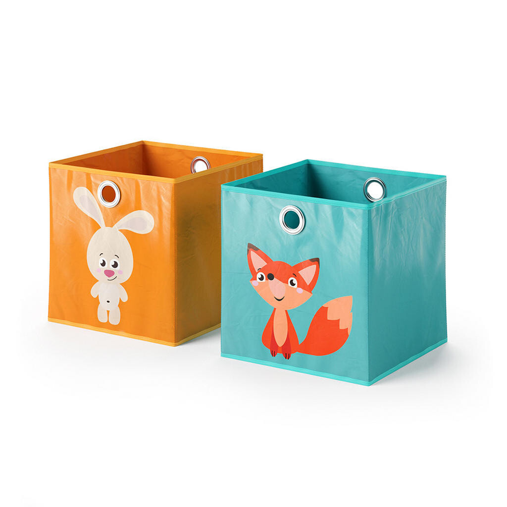 Vicco SKLÁDACÍ BOX Oranžová/modrá 30 x 30 cm Sada 2 kusů