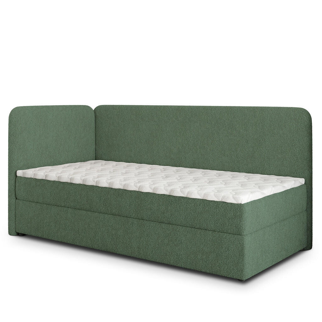 MASSENO AMERICKÁ POSTEL GINA 90x200 cm, s matrací a úložným prostorem, zelená barva