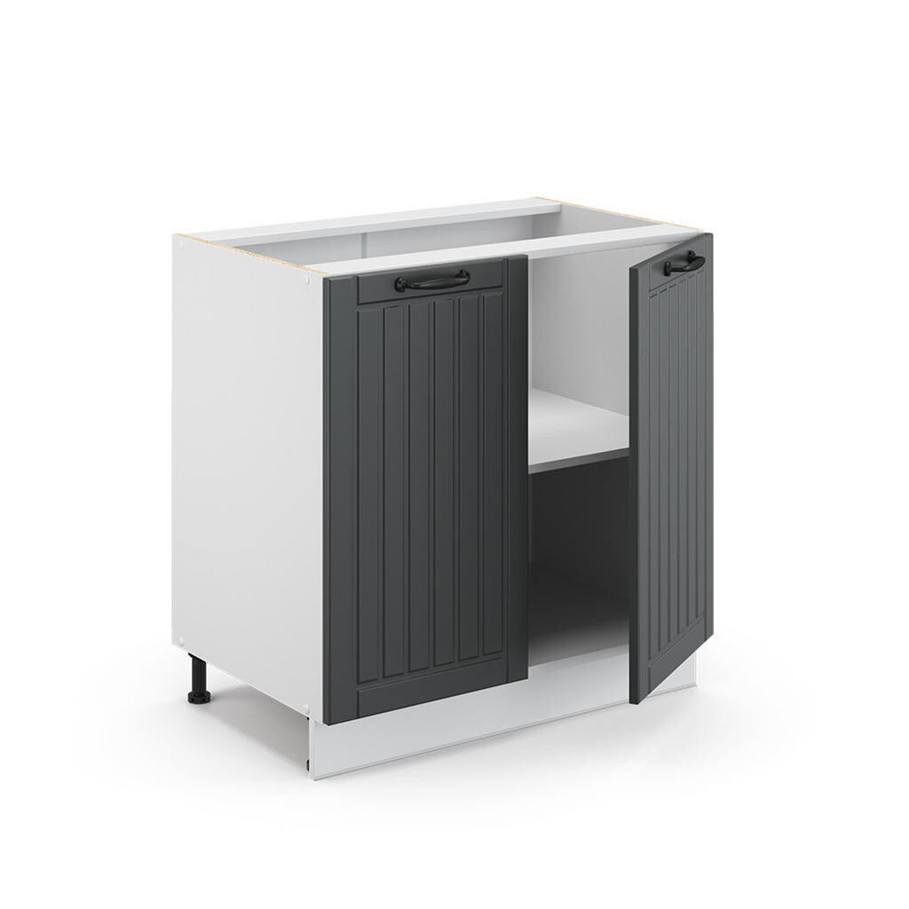 Vicco SPODNÍ SKŘÍŇKA KUCHYŇSKÉ LINKY Fame-Line, Tmavě šedá/Bílá, 80 cm pracovná doska Dub Goldkraft