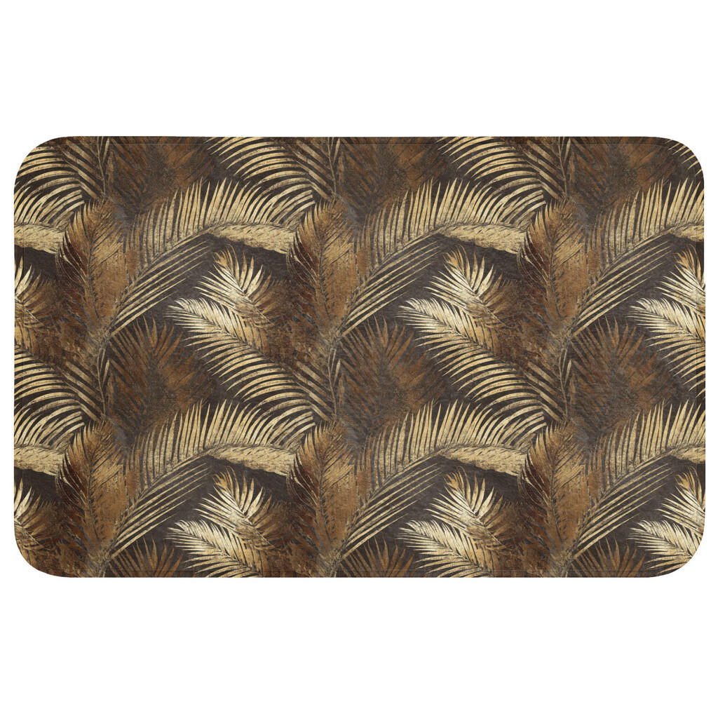 OnlyWow KOUPELNOVÁ PŘEDLOŽKA Tropical - Listy - zlaté 80x50 cm