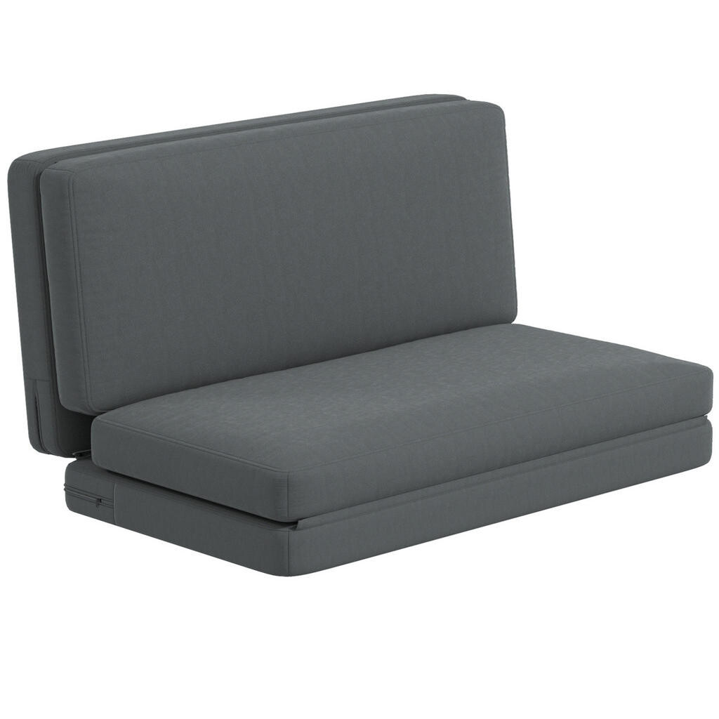 Redom ROZKLÁDACÍ pohovka 138/90/70 cm s velurovým efektem, 3v1 skládací design a silné polstrování, Tmavě šedá