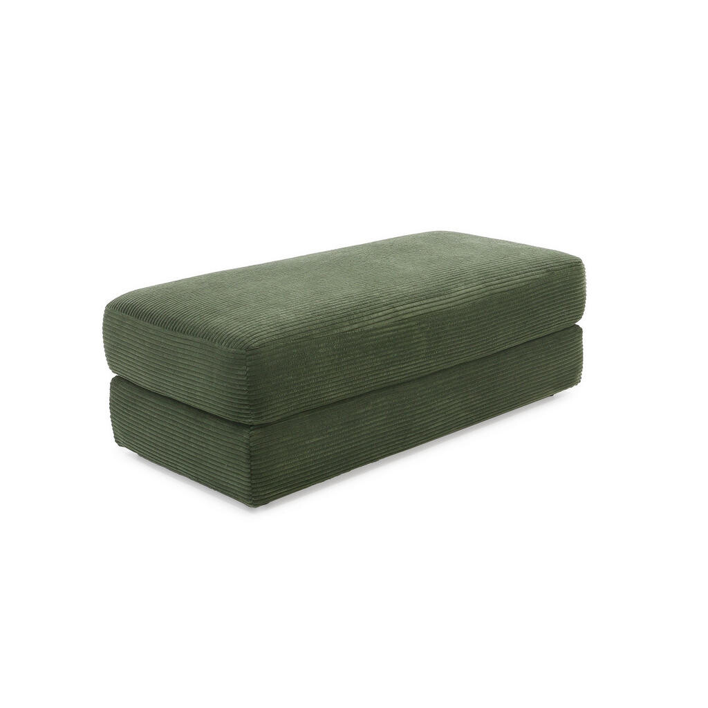 luma-home ČALOUNĚNÁ STOLIČKA s pružinovým jádrem, Š124/H60/V40 cm, potah z manšestru, zelená / 15256