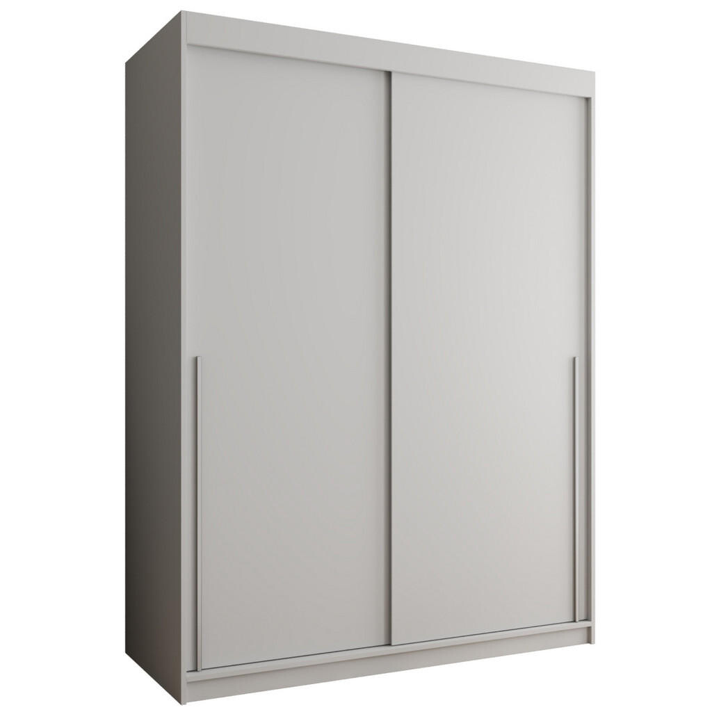 Home Collective ŠATNÍ SKŘÍŇ S POSUVNÝMI DVEŘMI 150 cm šířka, bílá se stříbrným úchytem