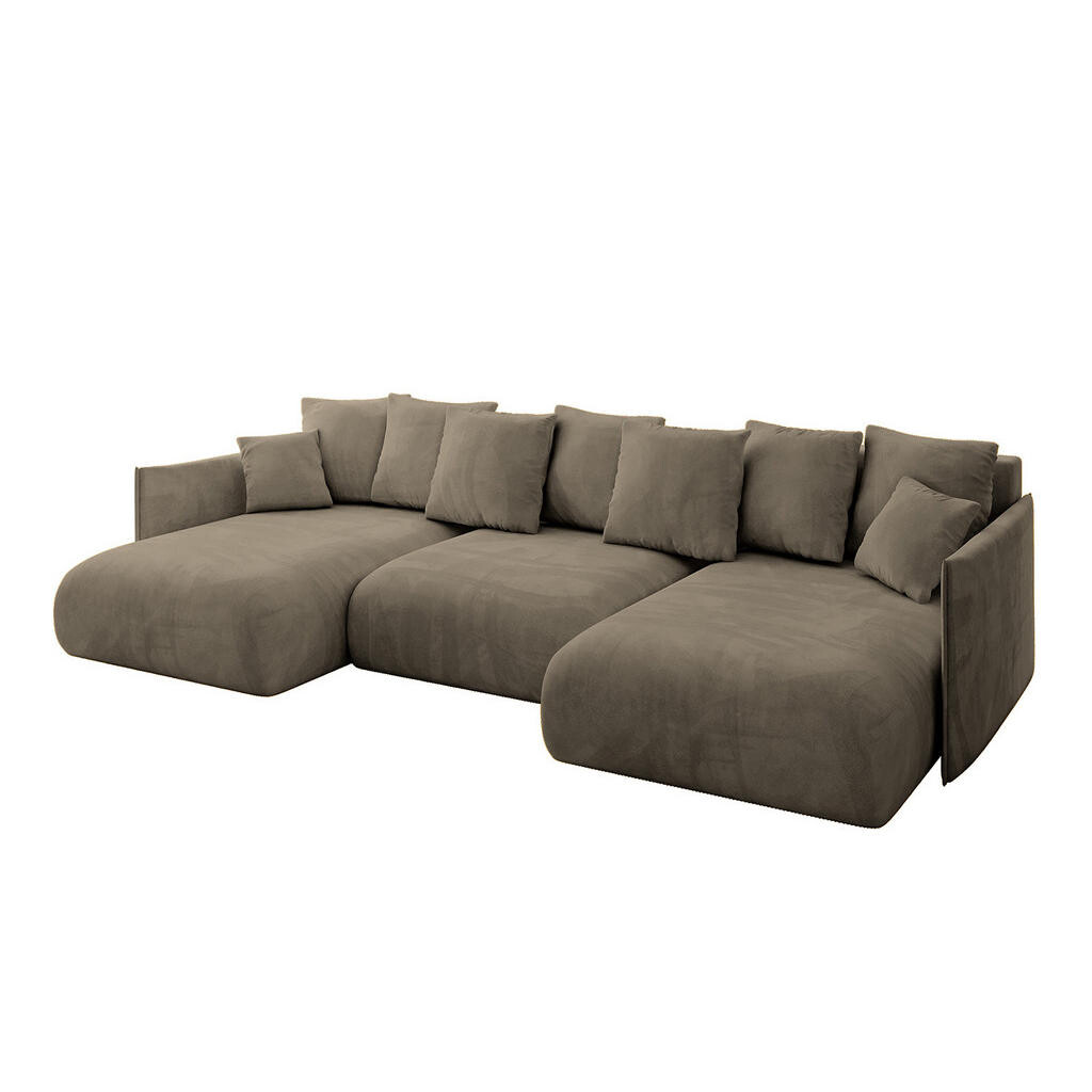 ALTDECOR SEDACÍ SOUPRAVA s funkcí lůžka a úložným prostorem ONESK-U 317x177x72 hnědá velur