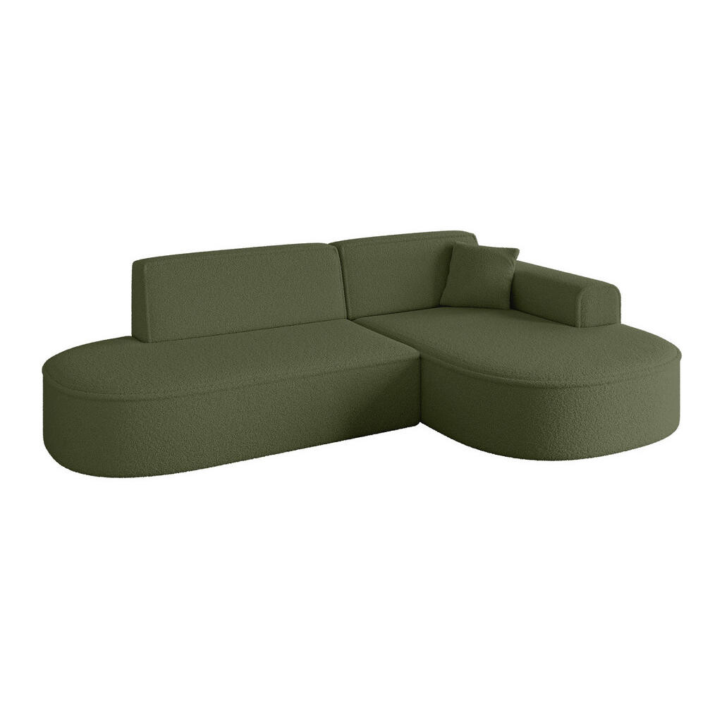 ALTDECOR ROHOVÁ SEDACÍ SOUPRAVA s otomanem vpravo MARI-L1 – 243 × 171 × 79 cm, zelená buklé