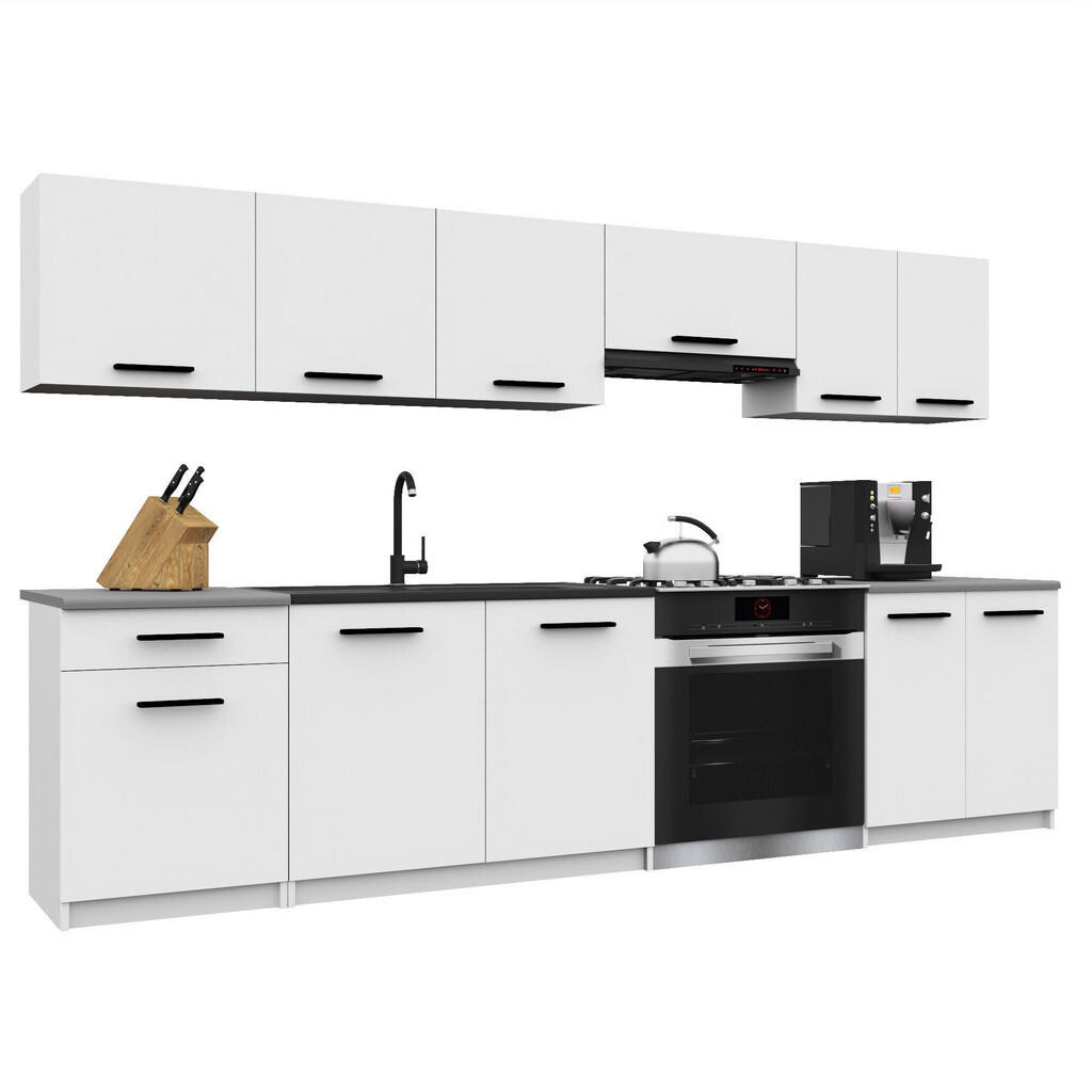 B BELINI GROUP KUCHYŇSKÁ LINKA Italia 2 240 cm, s pracovními deskami, Bílá matná