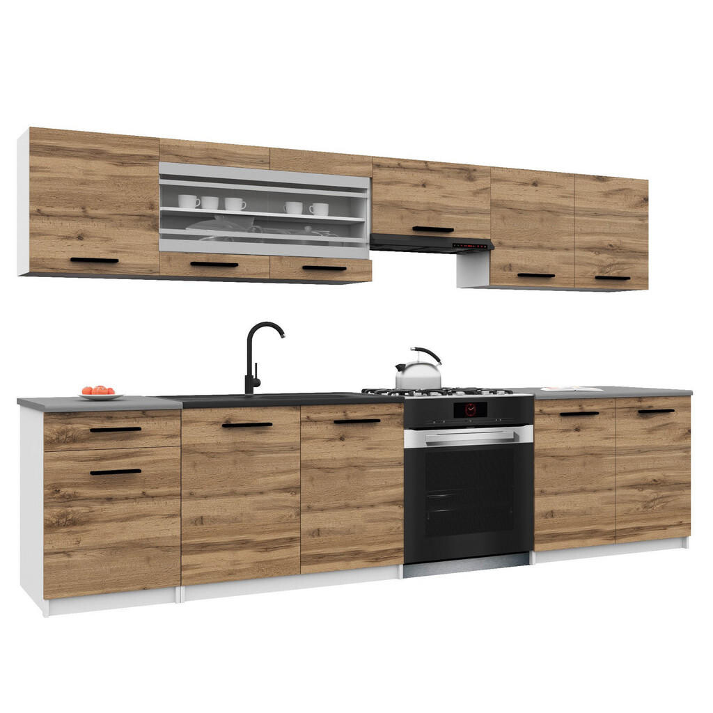 B BELINI GROUP KUCHYŇSKÁ LINKA Italia 4 260 cm, s pracovními deskami, Zlatohnědá