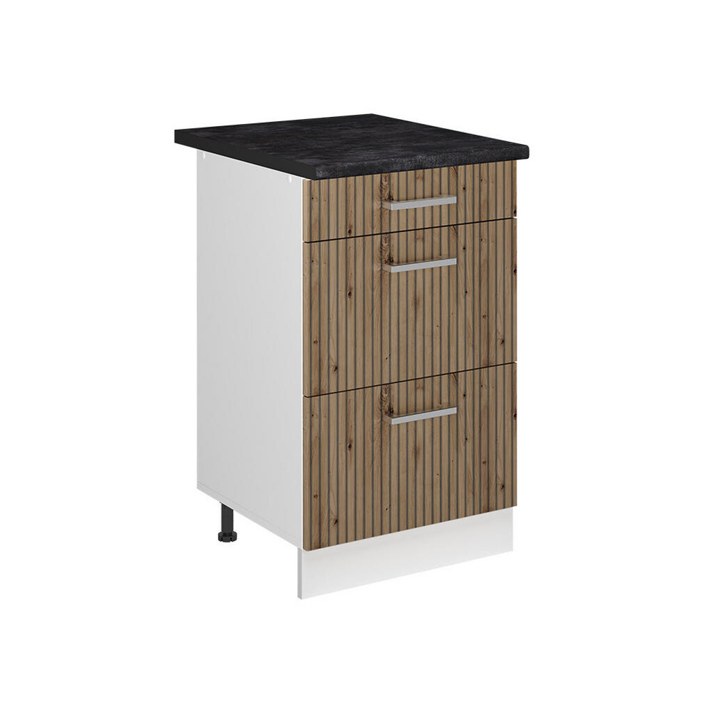 Vicco SPODNÍ SKŘÍŇKA KUCHYŇSKÉ LINKY R-Line, Řemeslný dub/Bílá, 50 cm pracovná doska antracitová