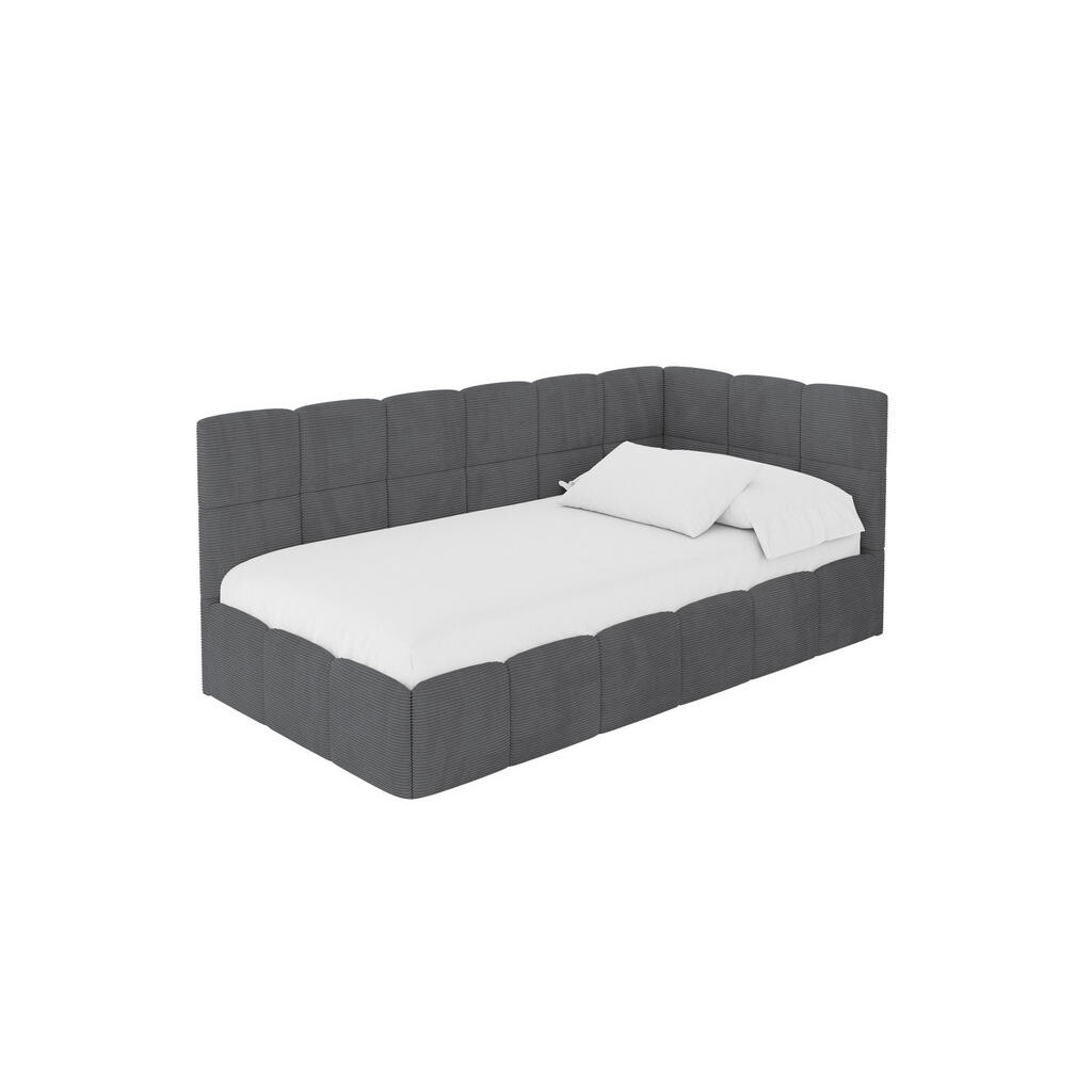 ALTDECOR JEDNOLŮŽKOVÁ POSTEL pro mládež s úložným prostorem vlevo, s matrací - LIVY 90x200 tmavě šedá