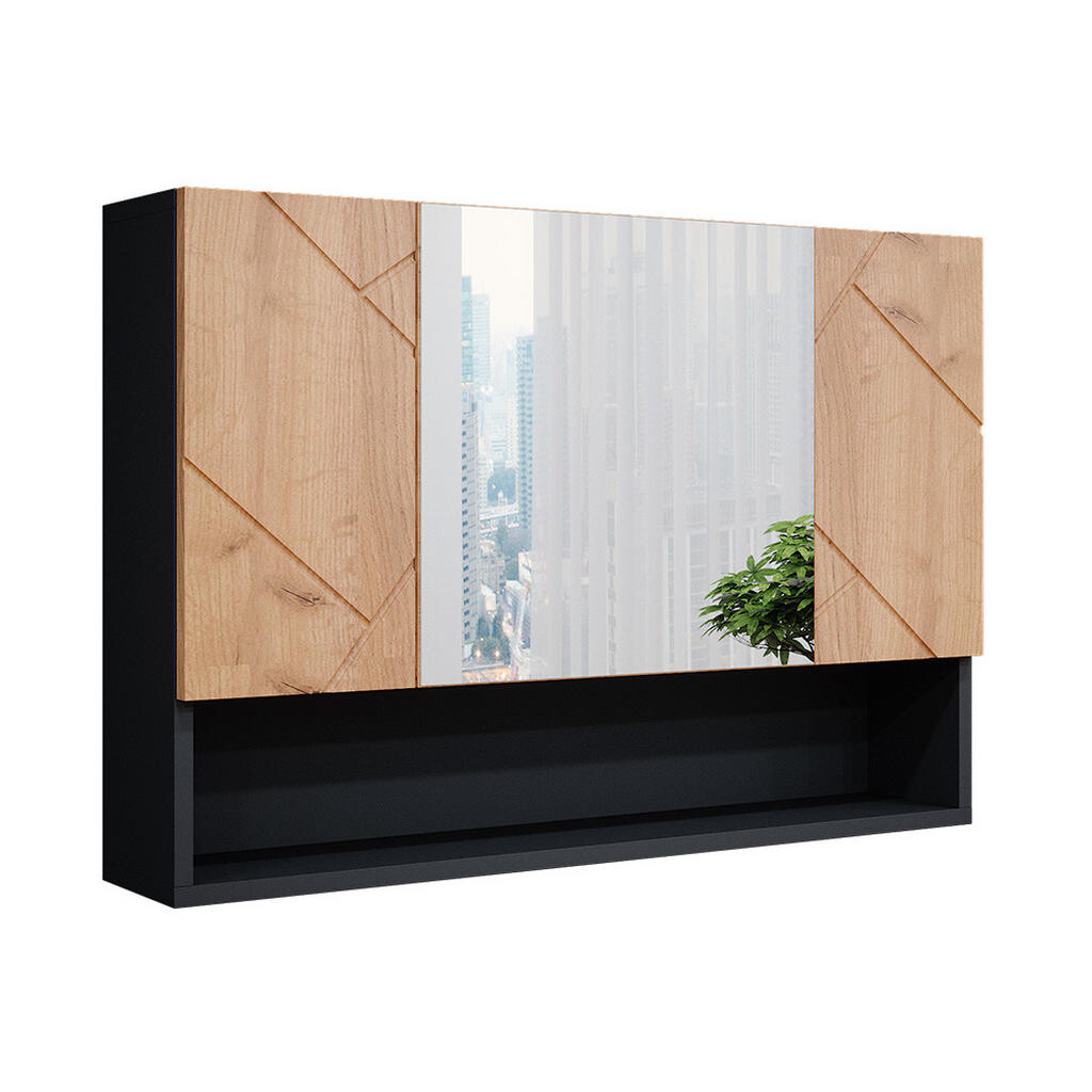 Vicco KOUPELNOVÁ ZRCADLOVÁ SKŘÍŇKA Irma Zlatý dub power/antracit 80.1 x 55 cm