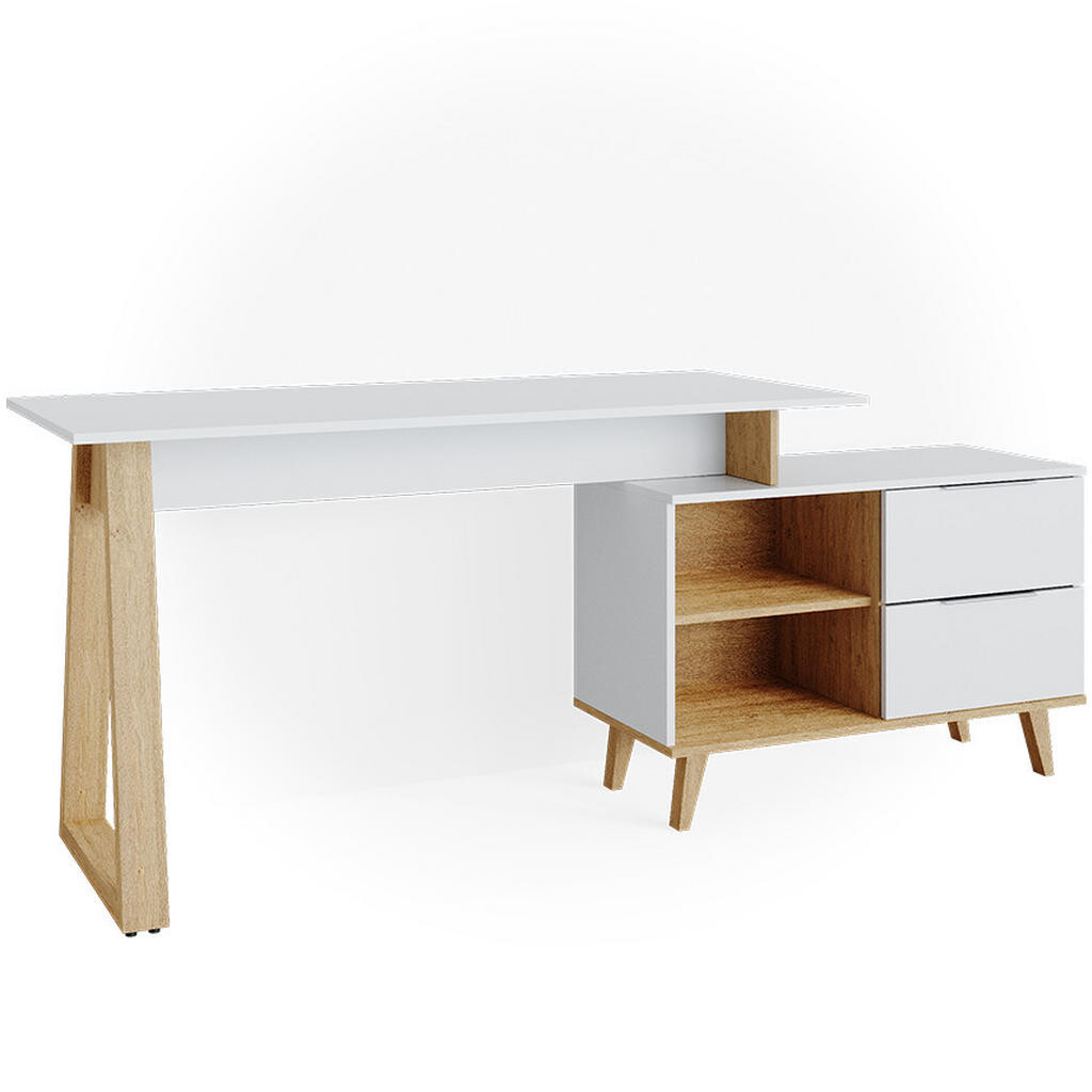 Vicco STŮL Nautica Bílá 138 x 60 cm se zásuvkami XL