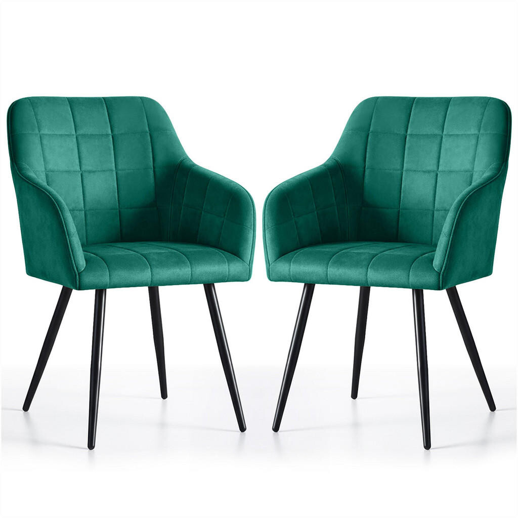 RAUMHIRSCH FURNITURE ČALOUNĚNÁ ŽIDLE, sada 2 ks, kovové nohy, zelená, černá 54/82/58