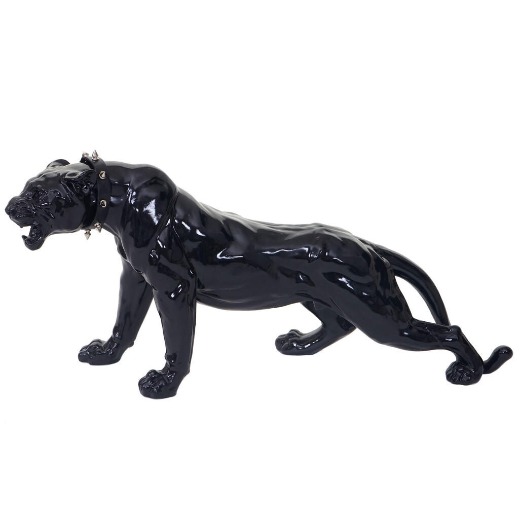 MCW DEKO FIGURKA PANTHER S OBOJKEM Lesklá černá