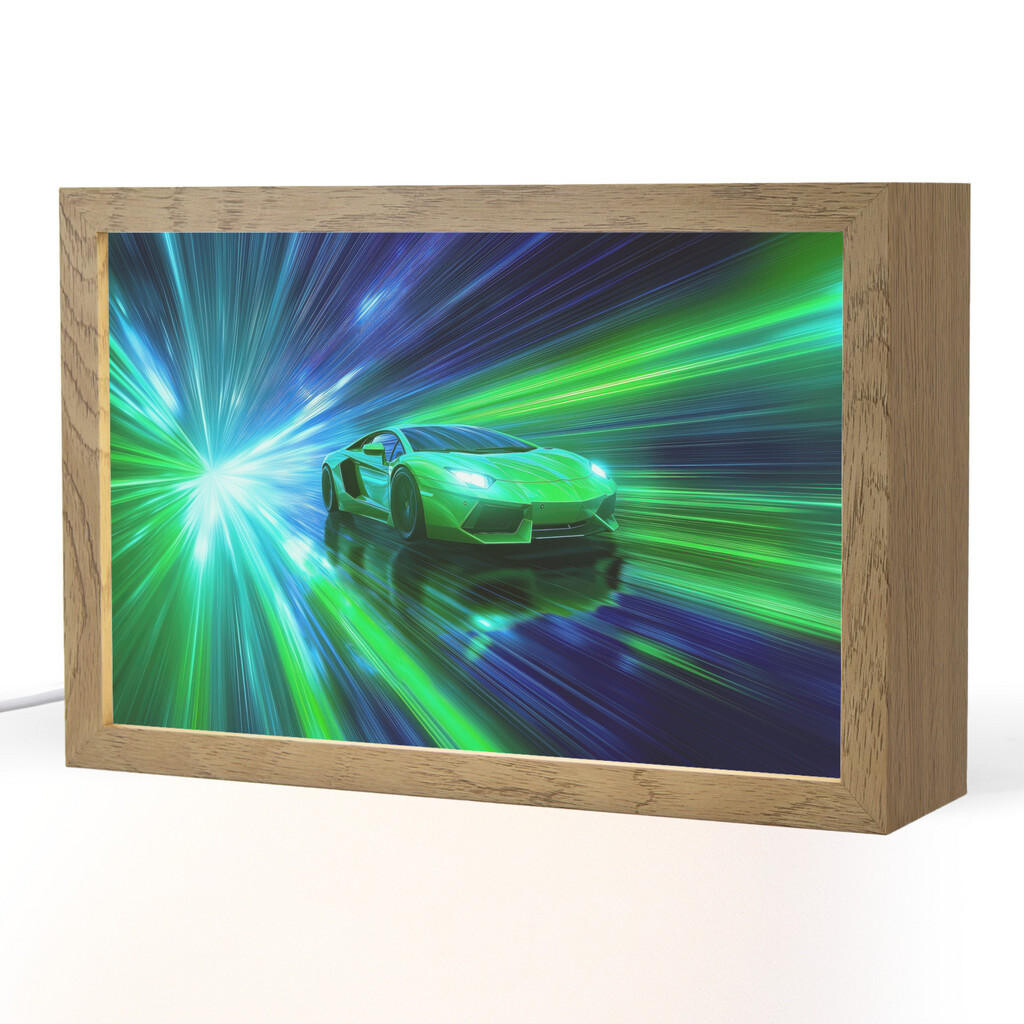 OnlyWow NOČNÍ LAMPIČKA Rychlost - Lehké - Sportovní vůz - Zelená 30x20 cm