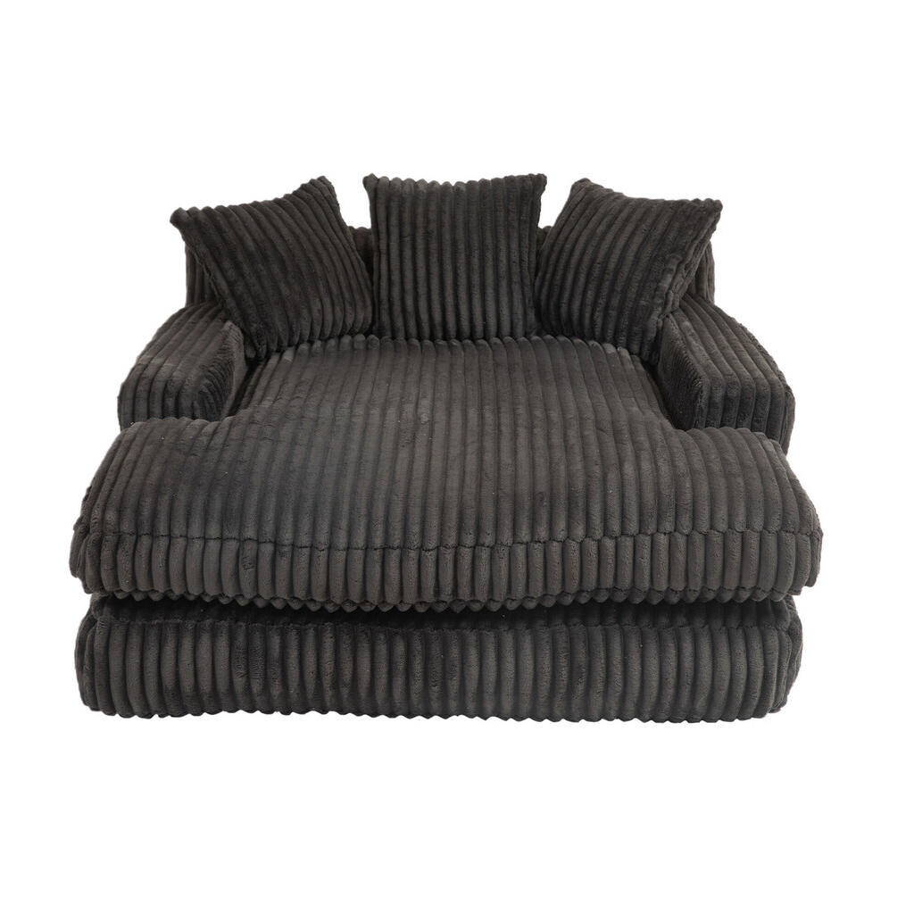 Redom LENOŠKA 125/155/63 cm se 3 polštáři a ergonomickým designem z manšestru, Černá