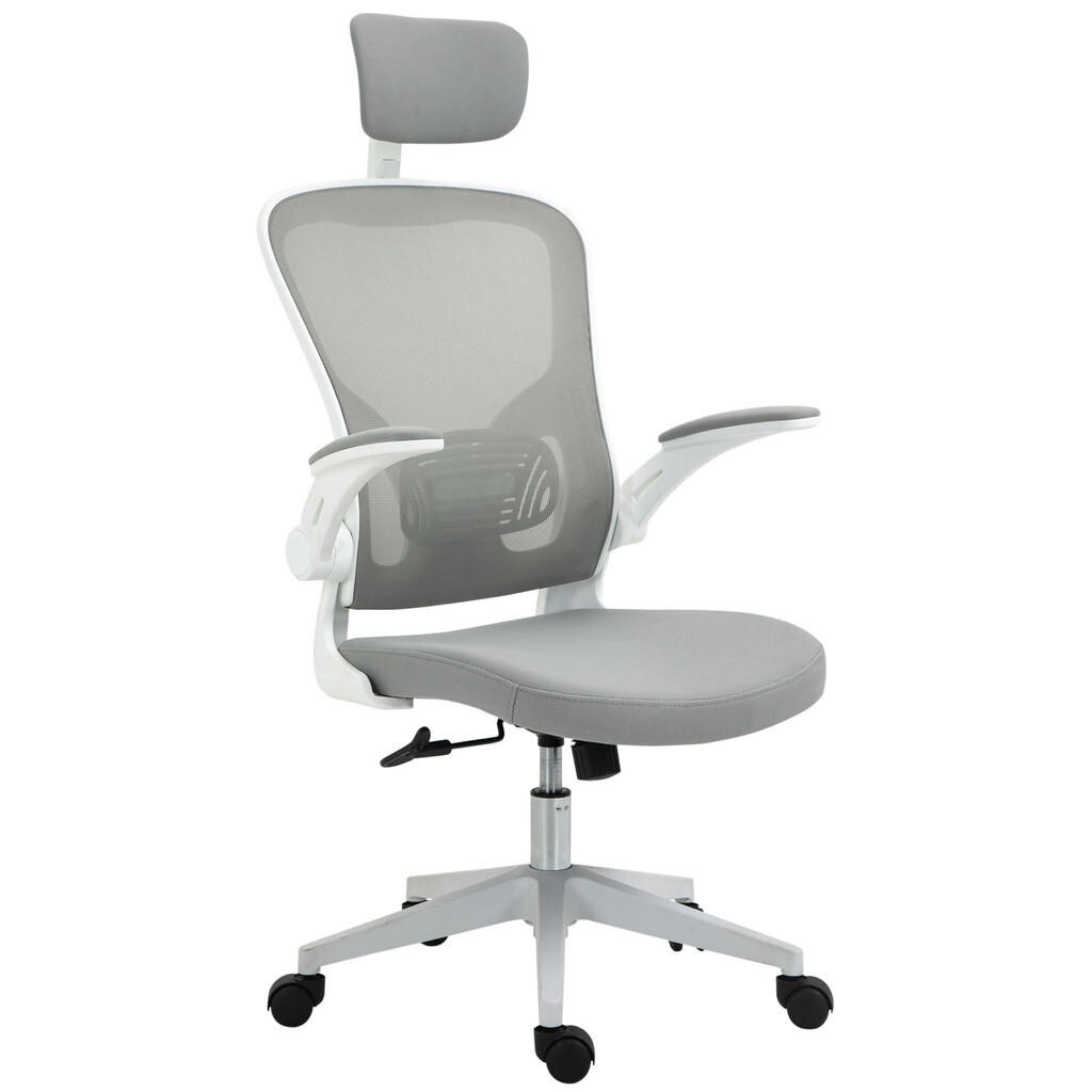 Vinsetto KANCELÁŘSKÁ ŽIDLE ergonomická kancelářská židle s houpací funkcí opěrka hlavy šedá