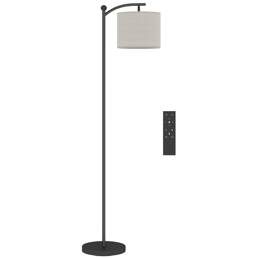 HOMCOM LED stojací lampa s plynulým stmíváním a látkovým stínidlem