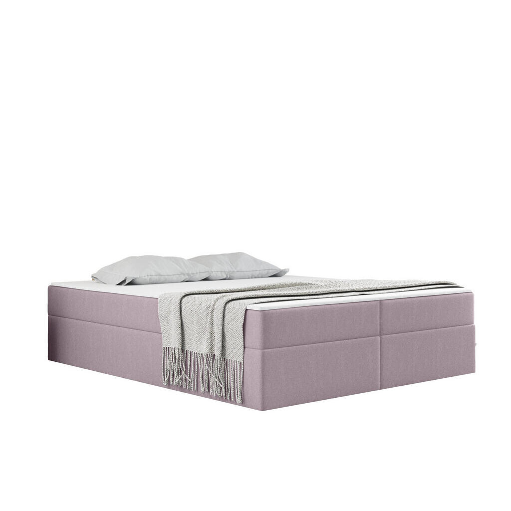 Kaiser Möbel KONTINENTÁLNÍ POSTEL s úložným prostorem, matrací a topperem Ruben Růžová 120x200 cm H2-Pocket