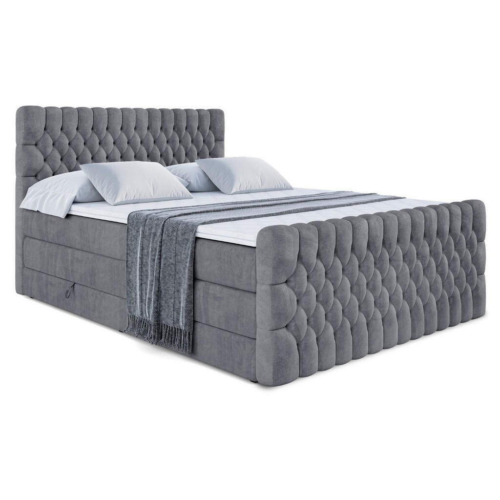 ALTDECOR POSTEL boxspring SERENE-Z KING – 200 x 200 – H3/H4 – tmavě šedá
