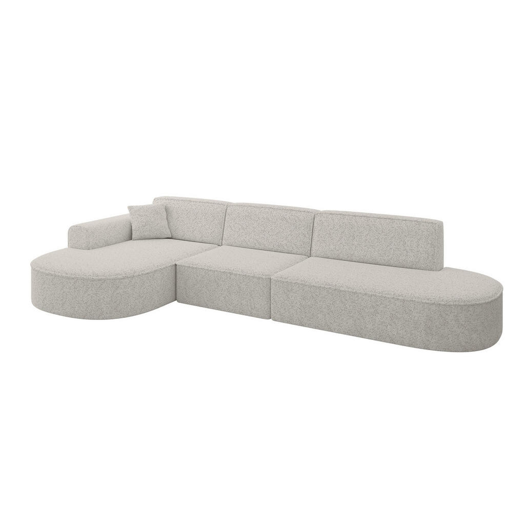 ALTDECOR ROHOVÁ SEDACÍ SOUPRAVA s otomanem vlevo MARI-L2 – 328 x 171 x 79 cm, světle šedá látka