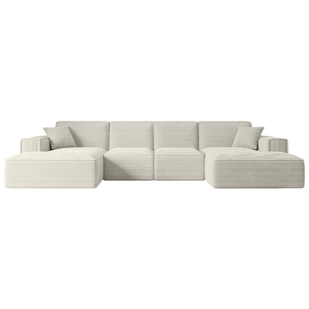 ALTDECOR SEDACÍ SOUPRAVA SIERRA-U – 349 × 169 × 80 cm, krémový manšestr