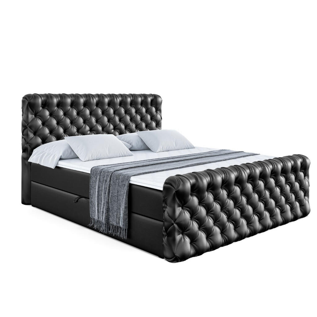 ALTDECOR AMERICKÁ postel BOXI8-Z – 120 × 200 cm – H4 – vysoce lesklá černá