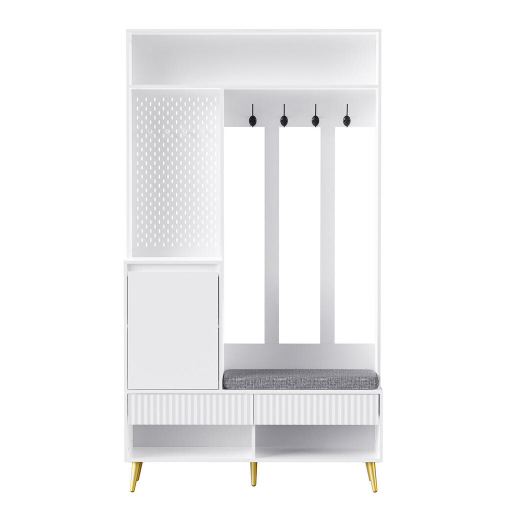 Urban Meuble PŘEDSÍŇOVÁ STĚNA 100 cm, bílá, 6v1